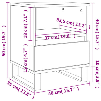 Bedside tables 2 pcs Sonoma oak engineered wood 40x35x50 cm