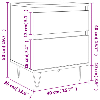 Sonoma Oak Engineered Wood Bedside Table 40x35x50 cm