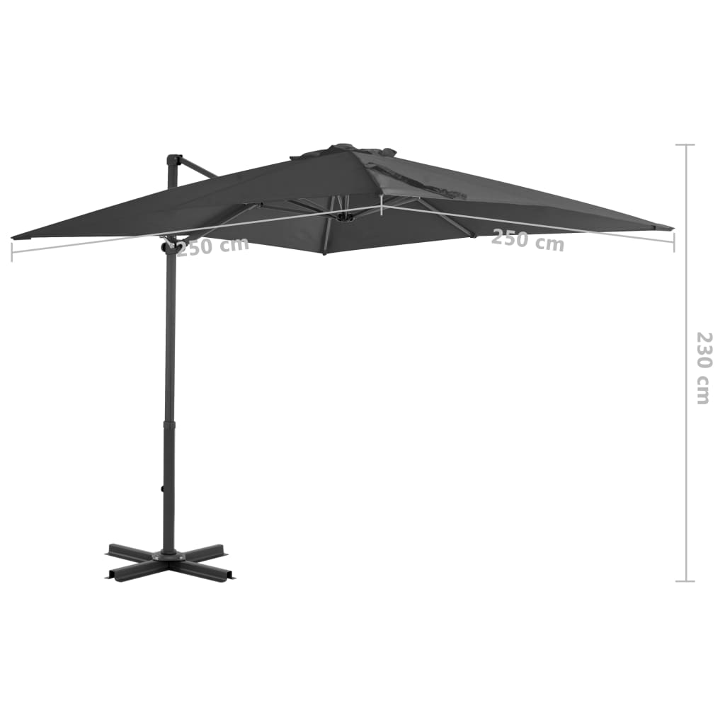 Garden umbrella with portable base in various finishes