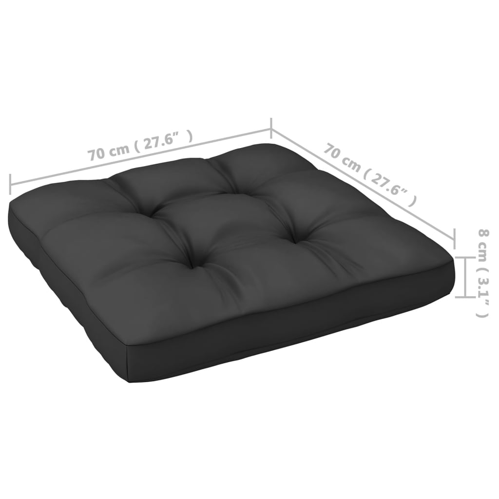 Central sofa for garden and anthracite grey cushions acacia wood