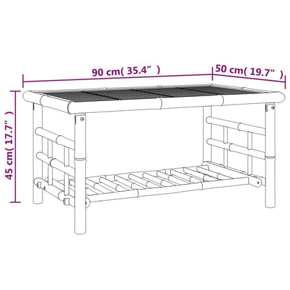 Set de muebles de jardín 2 piezas bambú con cojines gris oscuro