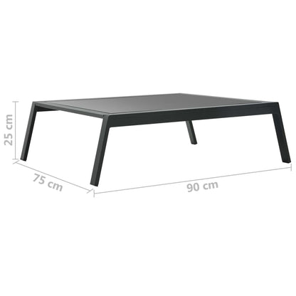 Set muebles de jardín con cojines 4 pzas aluminio gris oscuro