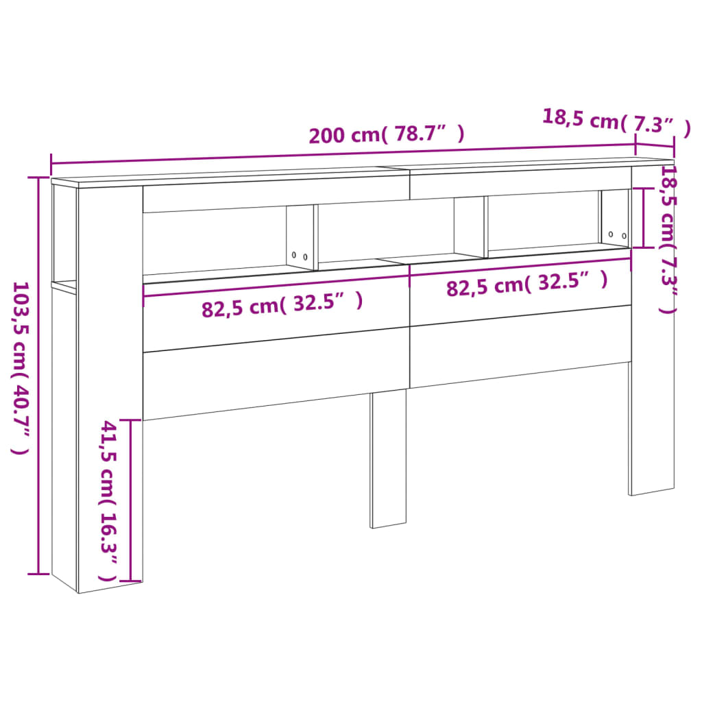 Cabecero con LED madera de ingeniería