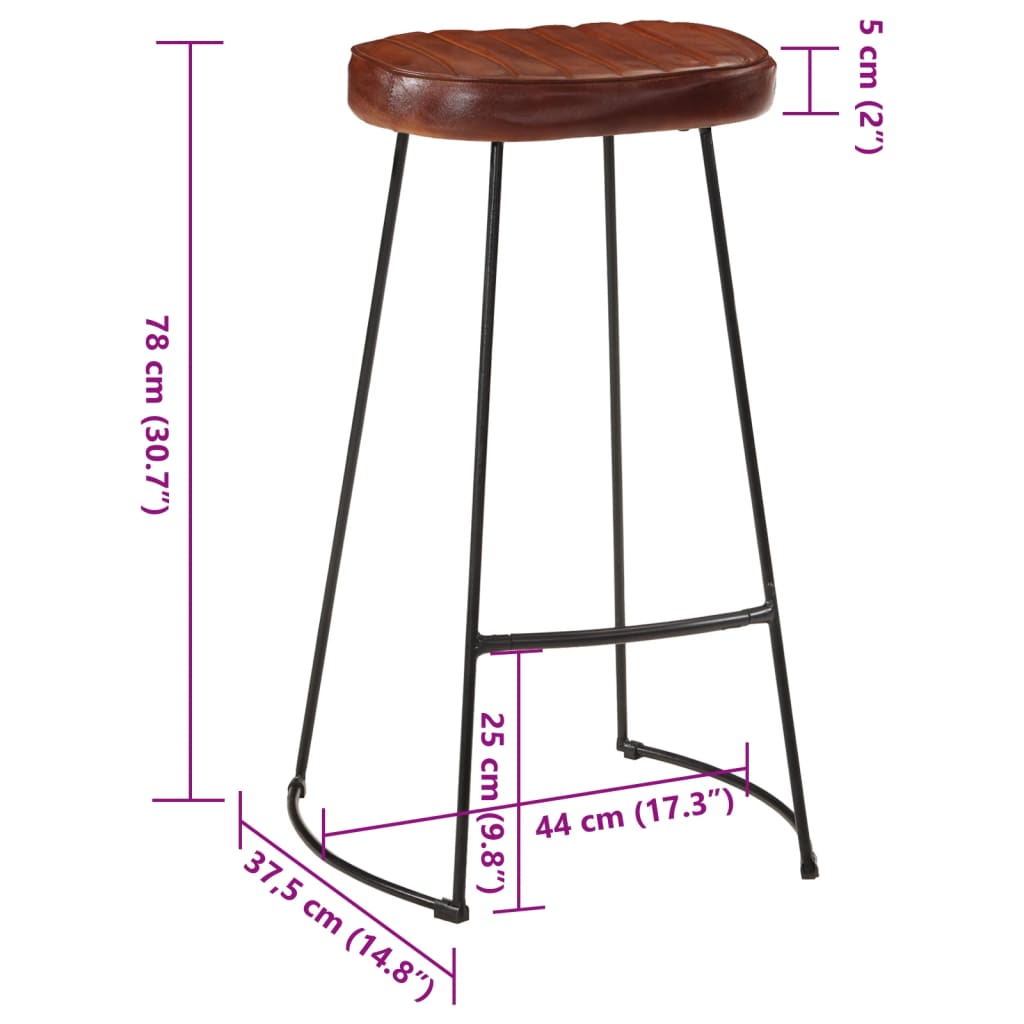 7-piece bar furniture set made of solid recycled wood and genuine leather