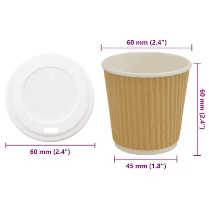 Vasos de café de papel con tapa 1000 uds 100/200/300/400ml