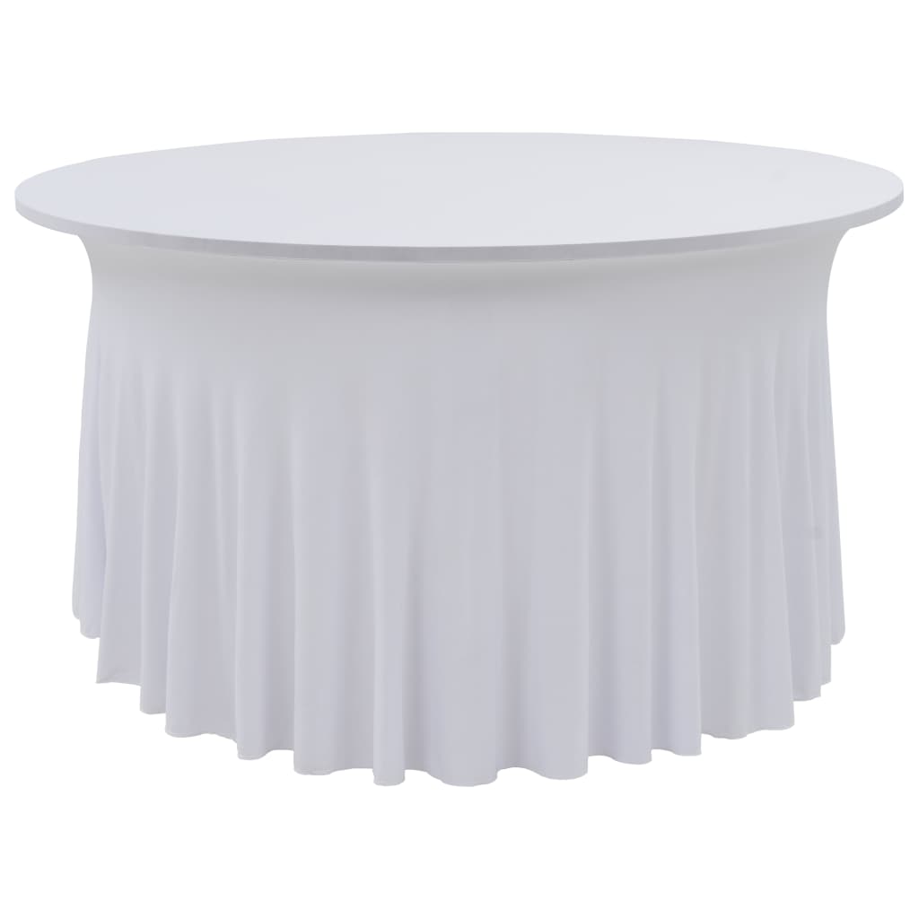 Fundas elásticas para mesa 2 uds con falda 120x74 cm blanco