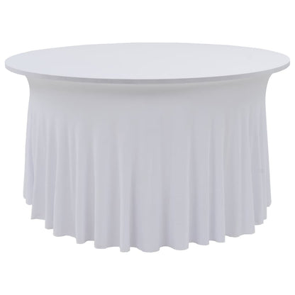 Fundas elásticas para mesa 2 uds con falda 120x74 cm blanco