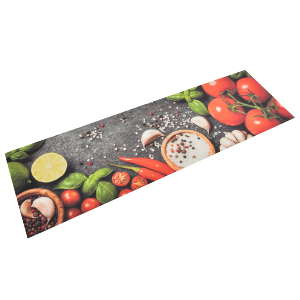 Washable kitchen mat black velvet 45x150 cm