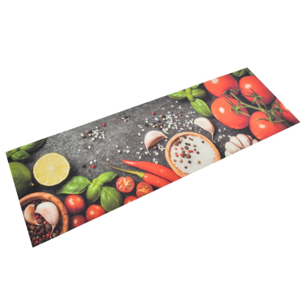 Washable kitchen mat black velvet 45x150 cm