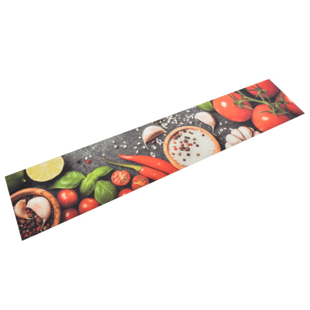 Washable kitchen mat black velvet 45x150 cm