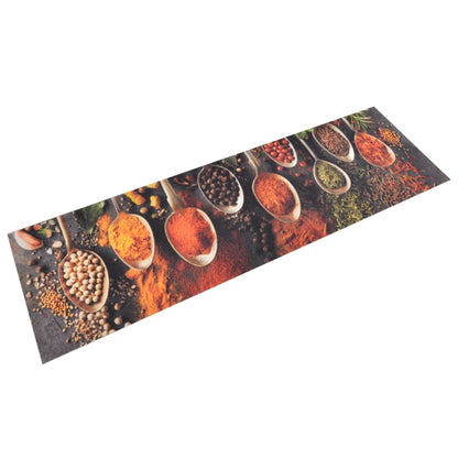 Washable kitchen mat black velvet 45x150 cm