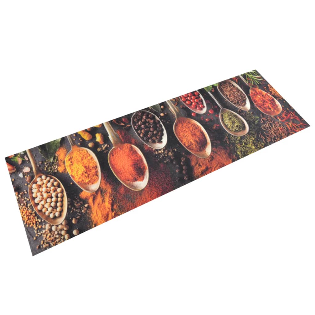 Washable kitchen mat black velvet 45x150 cm