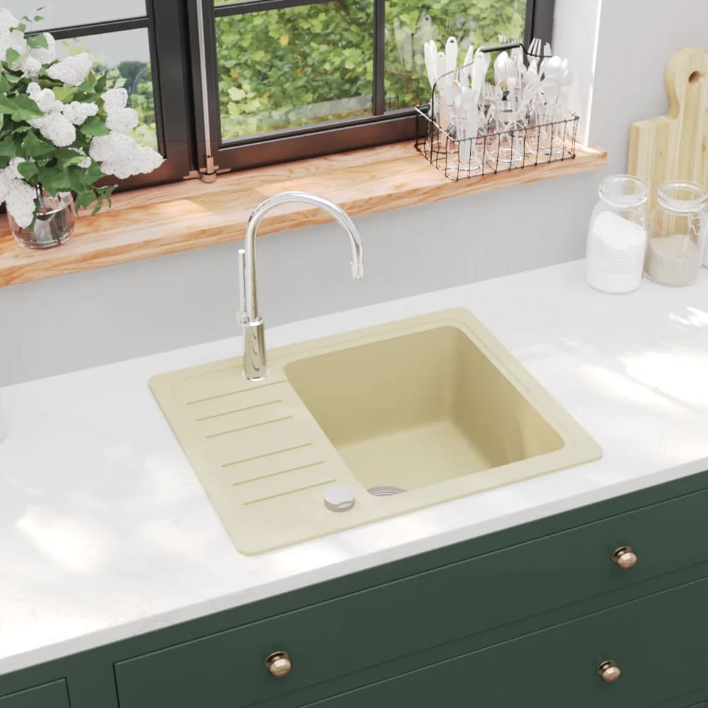 Single bowl granite kitchen sink 