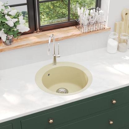 Granite kitchen sink with a round bowl 