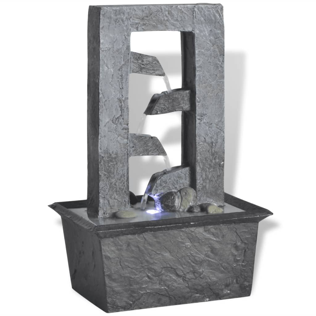 Indoor water fountain with LED light polyresin 