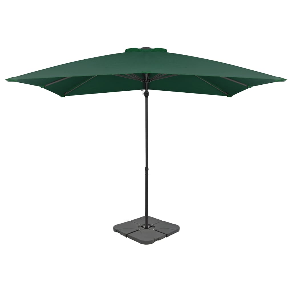 Garden umbrella with portable base in various finishes