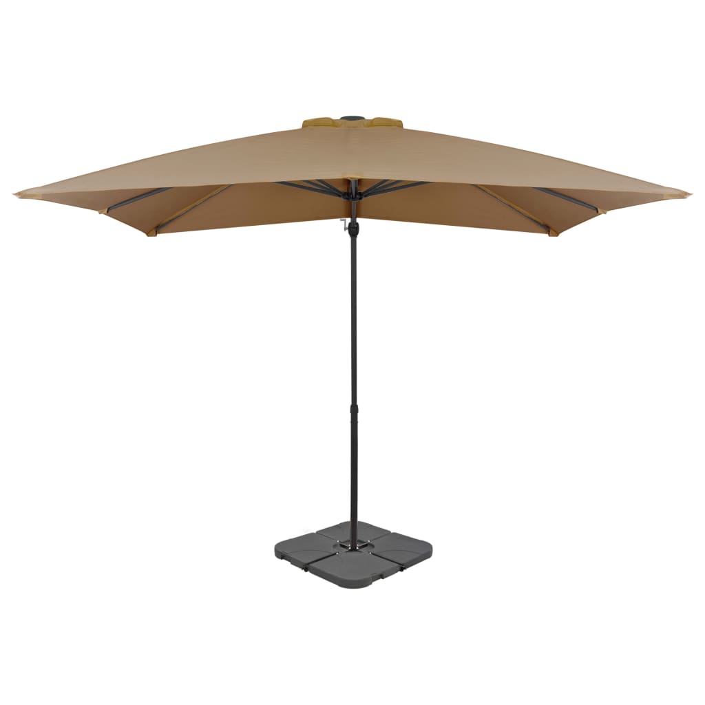 Garden umbrella with portable base in various finishes