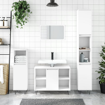 Bathroom furniture set 2 pieces concrete grey plywood