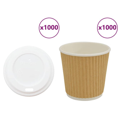 Vasos de café de papel con tapa 1000 uds 100/200/300/400ml