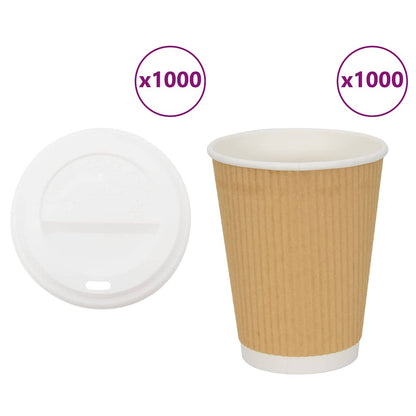 Vasos de café de papel con tapa 1000 uds 100/200/300/400ml