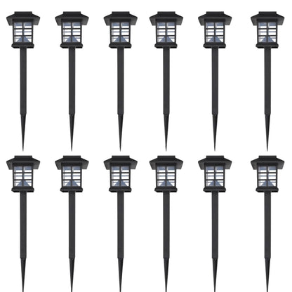 Solar Lantern Set 12 pcs with Stakes 8.6x8.6x38cm 