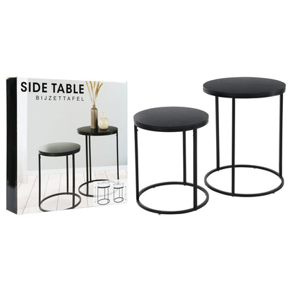 H&amp;S Collection Side tables 2 pcs black wood top