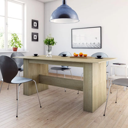 White engineered wood dining table 180x90x76 cm