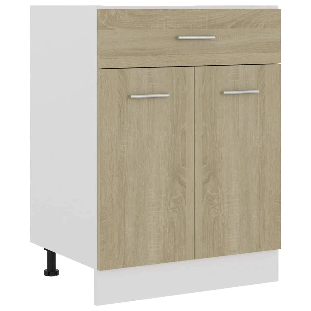 Low cabinet with engineered wood drawer 60x46x81.5cm 