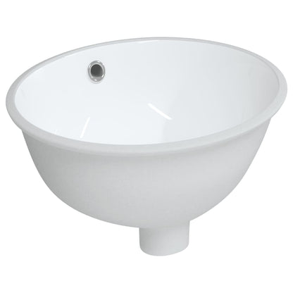 White ceramic oval bathroom sink 43x35x19 cm