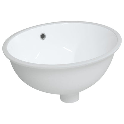 White ceramic oval bathroom sink 43x35x19 cm