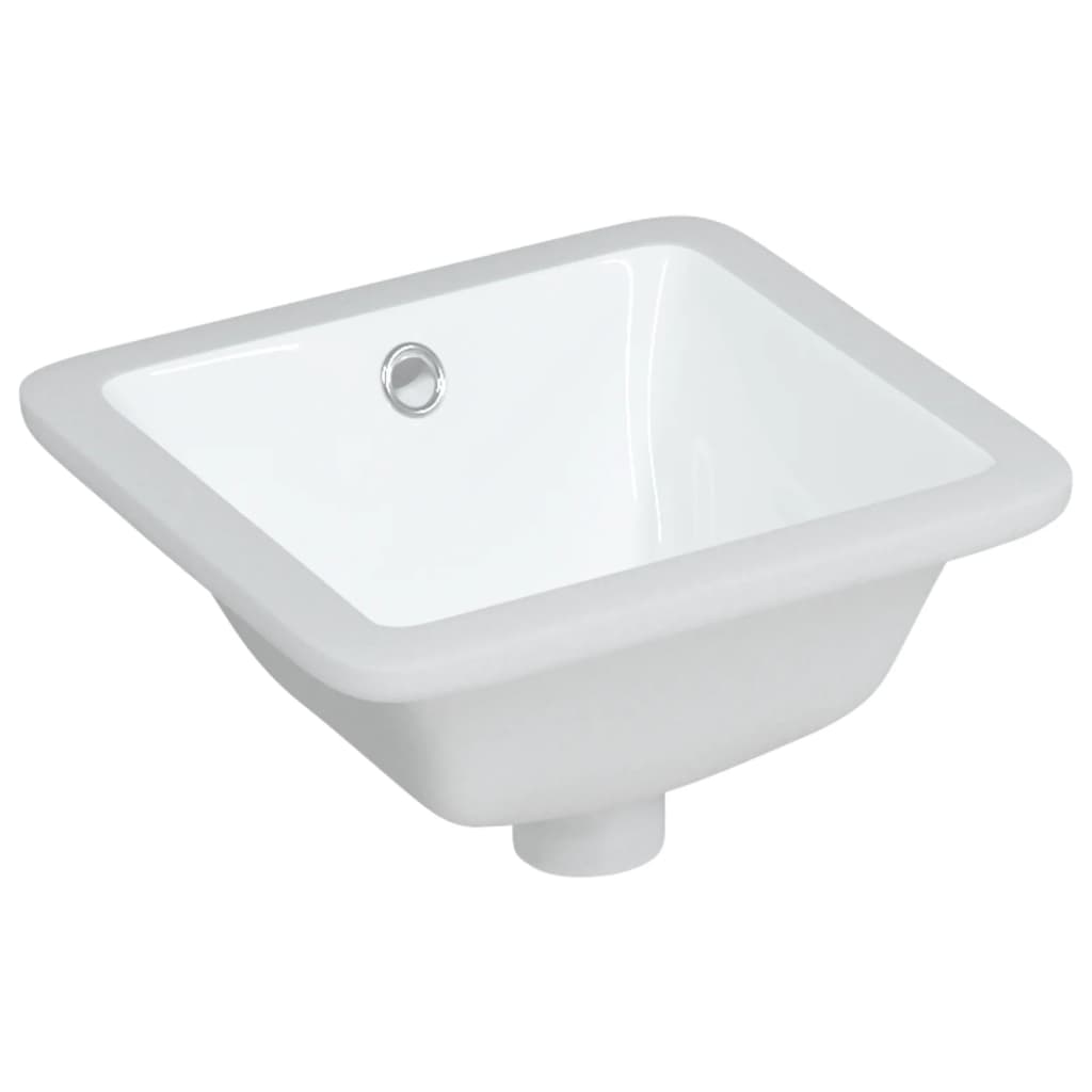 Rectangular white ceramic bathroom sink 41.5x26x18.5 cm