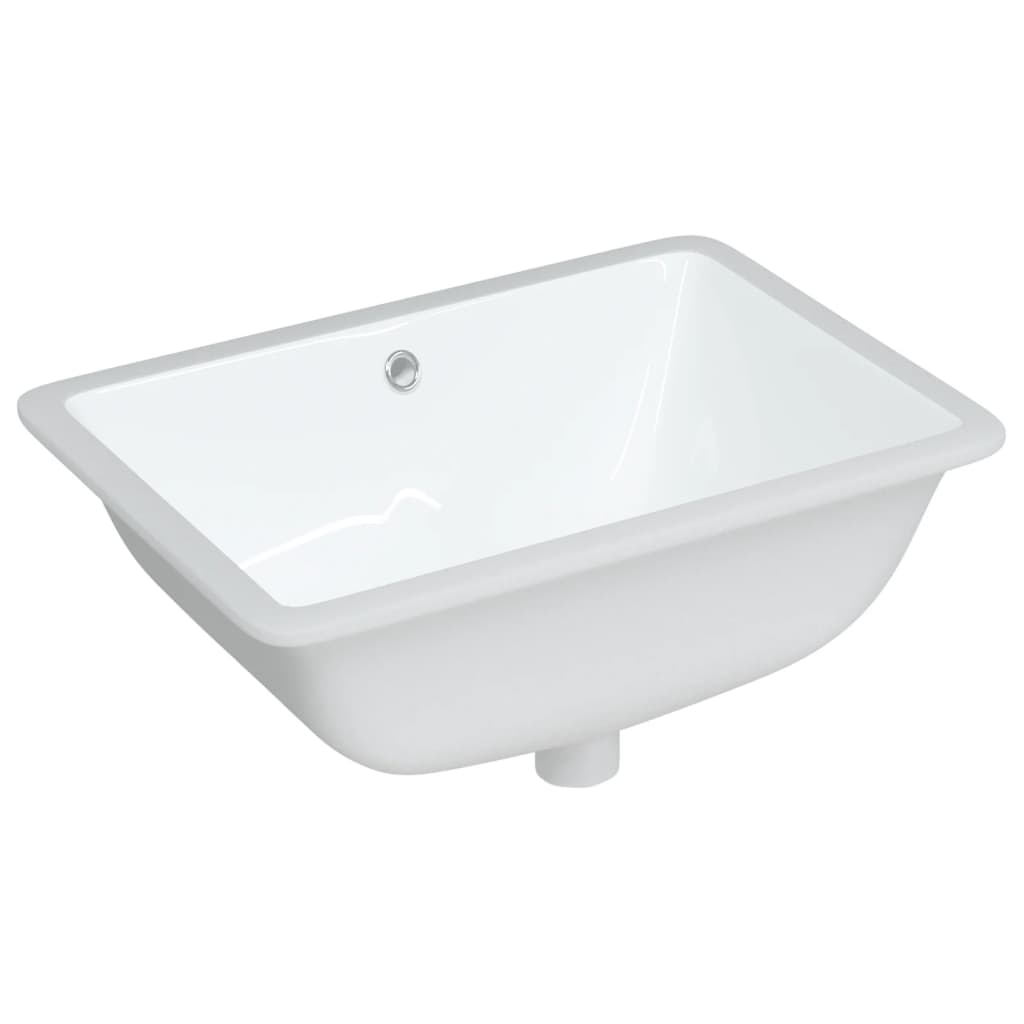 Rectangular white ceramic bathroom sink 41.5x26x18.5 cm