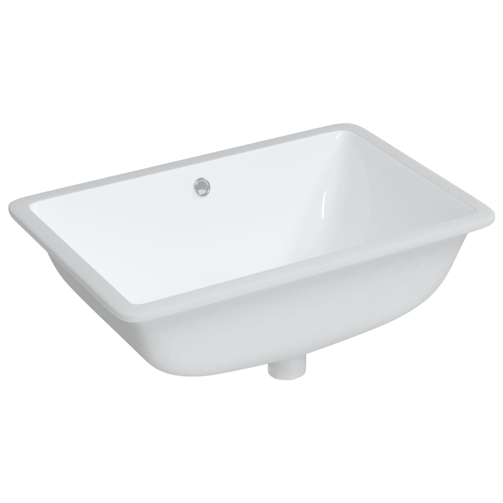 Rectangular white ceramic bathroom sink 41.5x26x18.5 cm