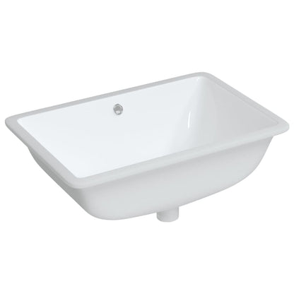 Rectangular white ceramic bathroom sink 41.5x26x18.5 cm