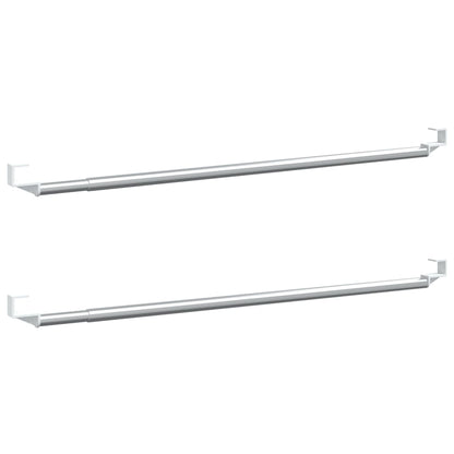 Curtain rails 2 pcs white and silver aluminum 40-60 cm