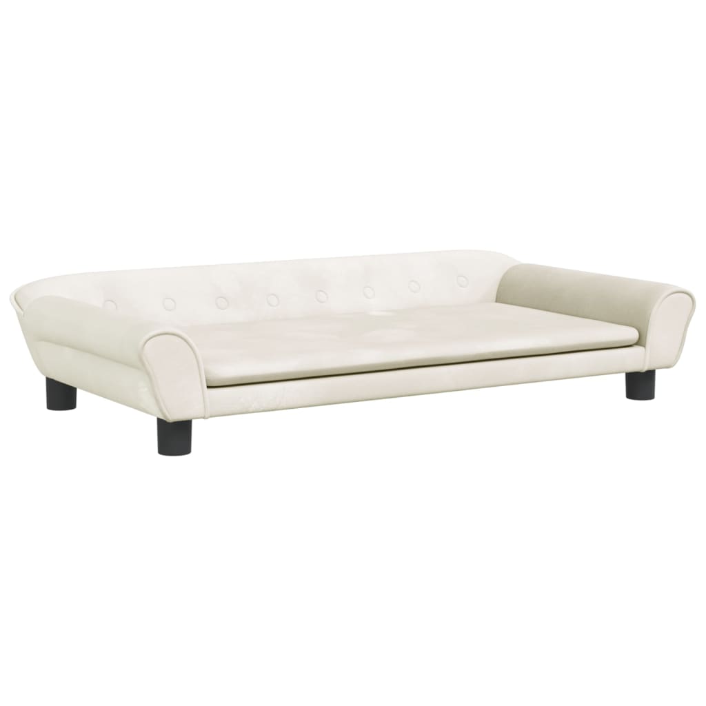 Cream velvet dog bed 100x50x21 cm