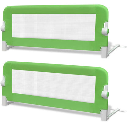 Safety rail for child's bed, 2 pcs, green, 102x42 cm