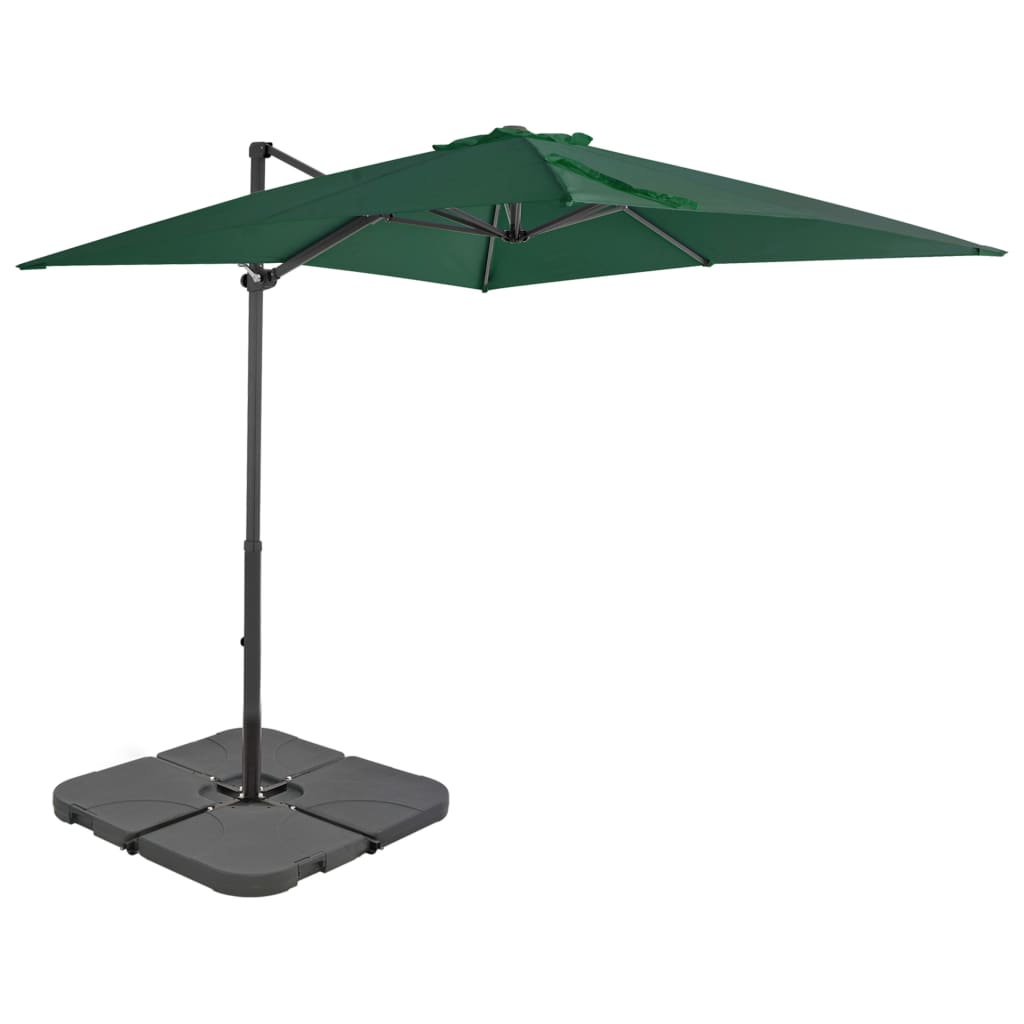 Garden umbrella with portable base in various finishes