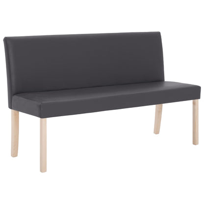 Faux leather bench 139.5 cm grey