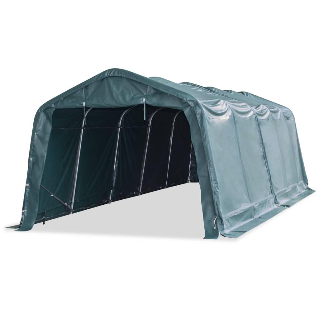 Detachable livestock tent PVC dark green 550g/m² 3.3x16 m