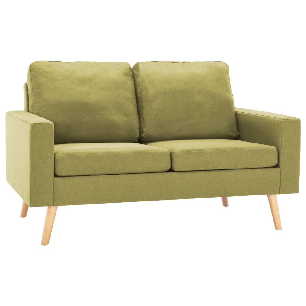 2-piece sofa set in green fabric