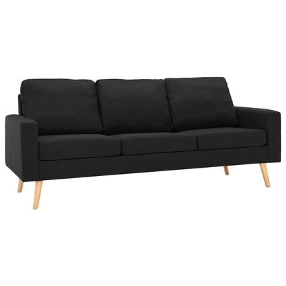 2-piece sofa set in black fabric