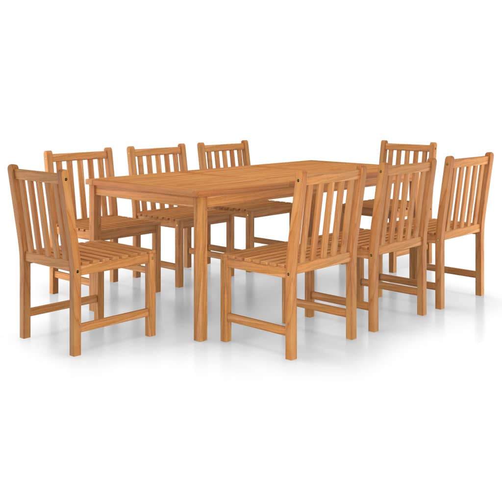 9-piece garden dining set made of solid teak wood