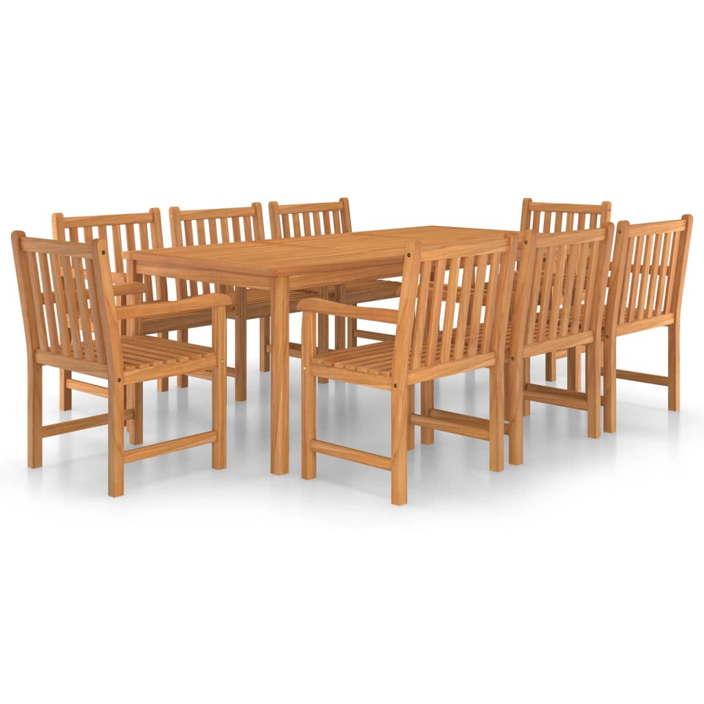 9-piece garden dining set made of solid teak wood