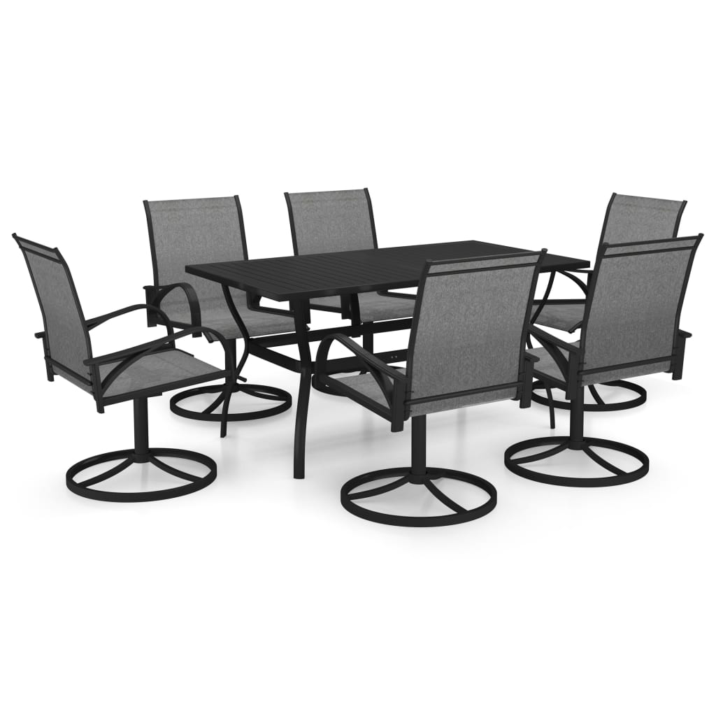 7-piece garden dining set textilene and steel