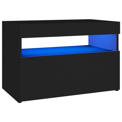 vidaXL Mesita de noche con luces LED contrachapada 60x35x40 cm