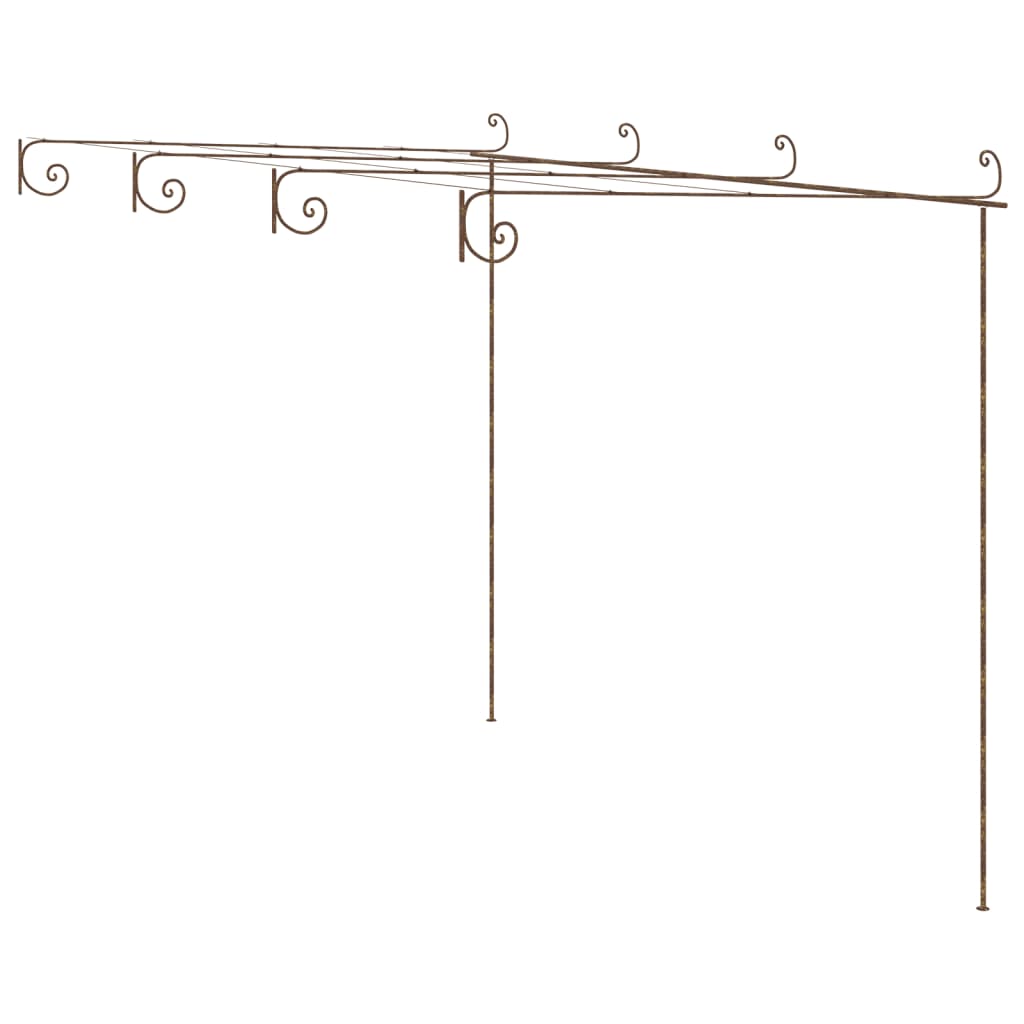 Antique brown garden pergola 3x3x2.5 m iron 