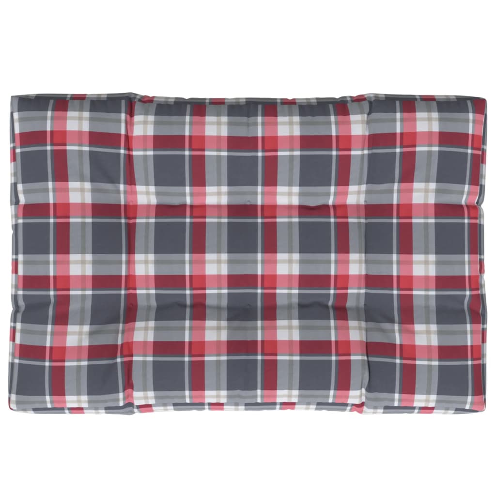 Pallet sofa cushion red checkered fabric 120x80x12 cm