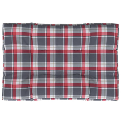 Pallet sofa cushion red checkered fabric 120x80x12 cm