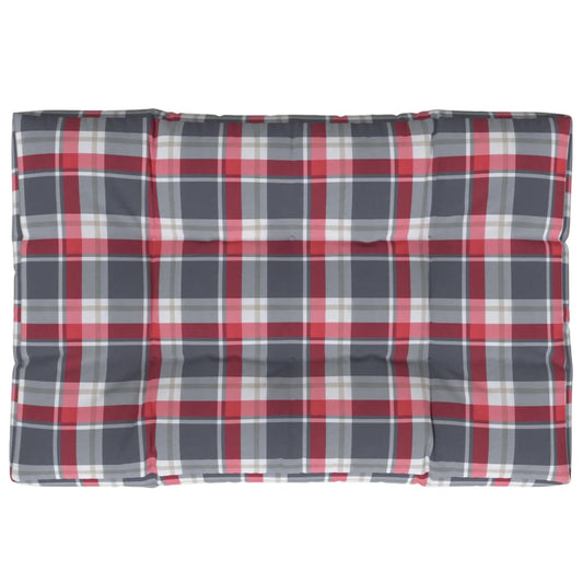 Pallet sofa cushion red checkered fabric 120x80x12 cm